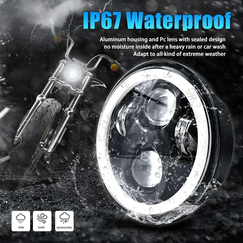 Фары головного света мотоциклетные фары 5-3/4 с белым ореолом DRL для Sportster Iron 883 Dyna