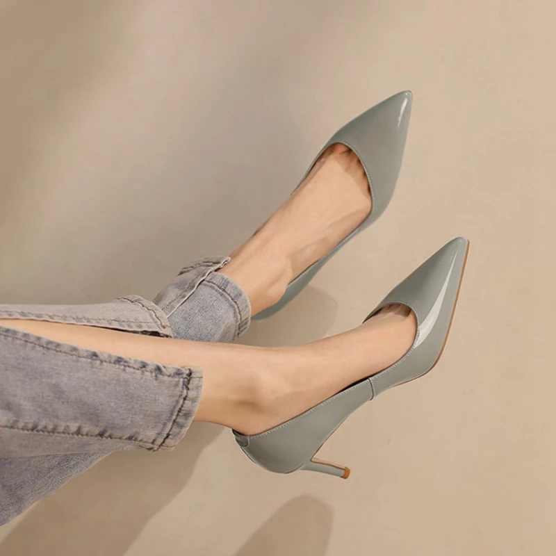 

2022 Spring/Autumn Woman Shoes Pointed Toe Thin Heel Women Pumps Patent Leather High Heels Elegant Stilettos Office Lady Shoes