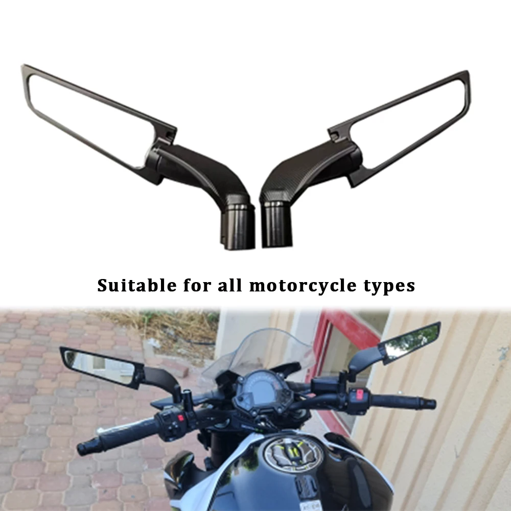 

2Pcs Motorcycle Rearview Mirror Scooter E-Bike Rear View Mirrors Back Side Convex Mirror 8mm 10mm Modified Wind Winglet