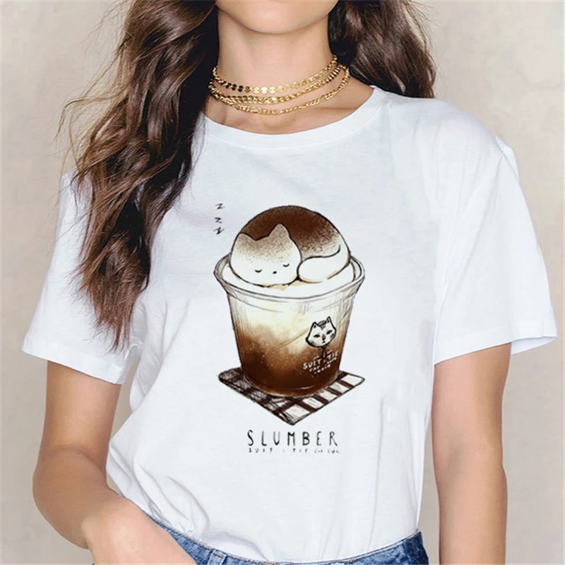 

Women Clothing Cat Funny Letter Cute Kawaii Fruit Cartoon Ladies Summer Clothes Print Tshirt Female Tee Top Graphic T-shirt