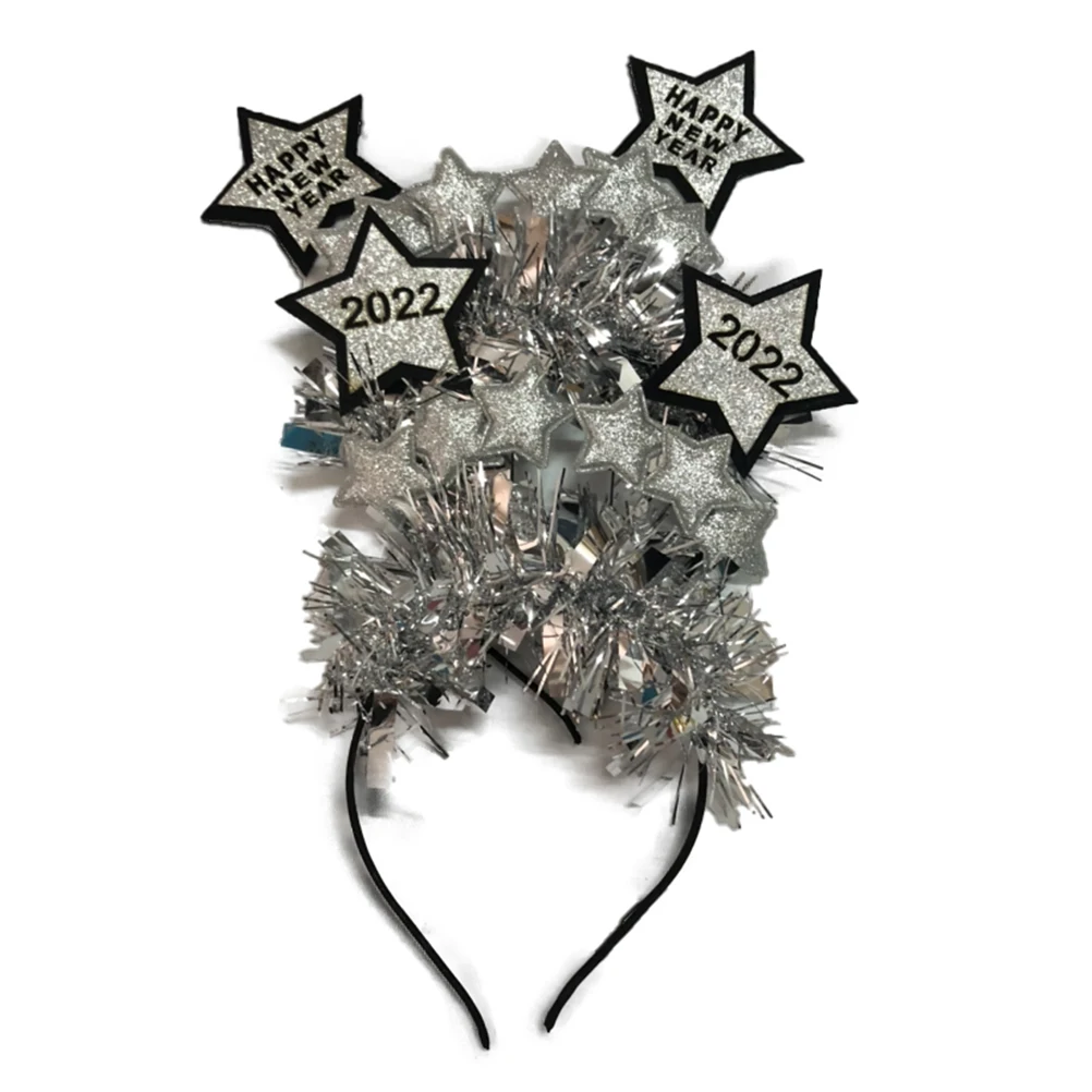 

Happy New Year Bow Felt Fabric Headband 2022 New Year Party Decoration Photo Props New Year Eve Christmas Hair Hoop Accessories