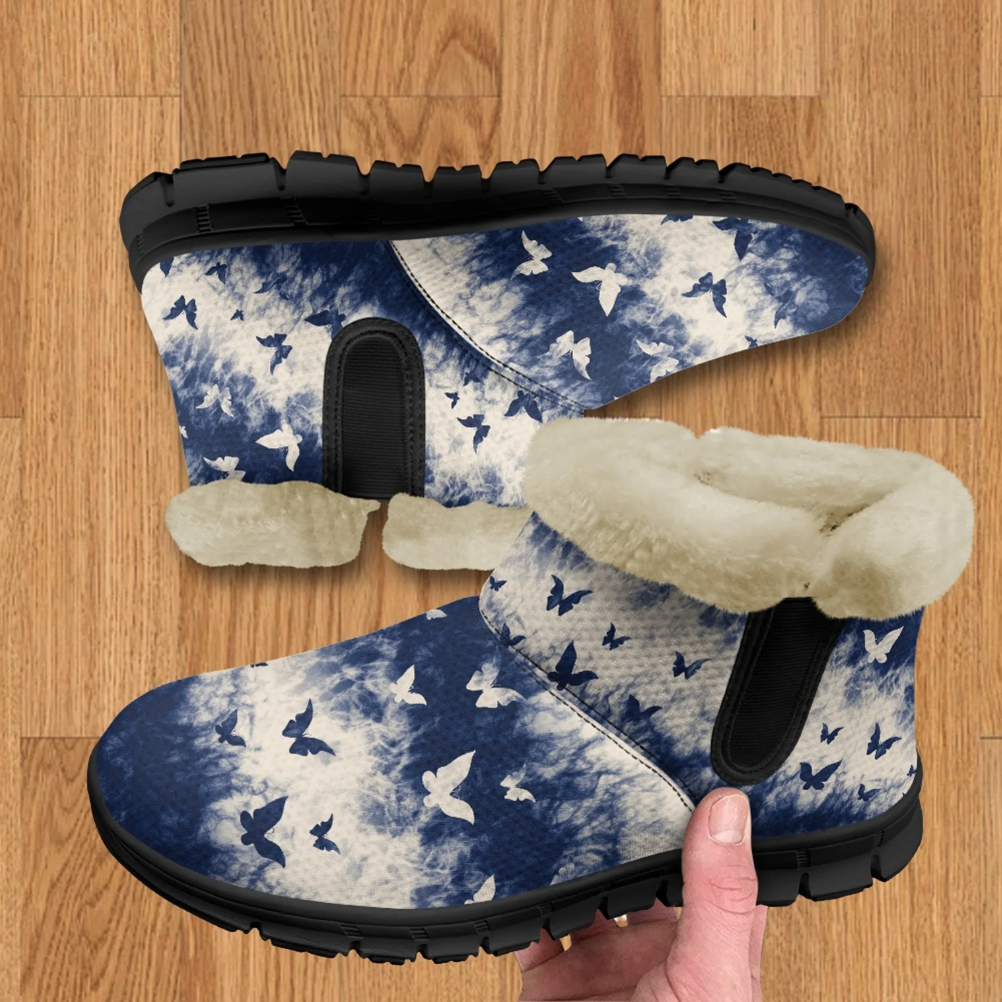 INSTANTARTS/женские зимние ботинки с принтом бабочки повседневная мягкая женская