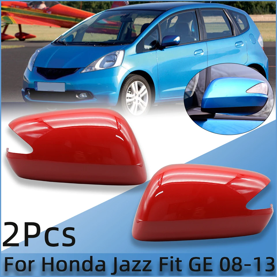 

2Pcs Exterior Side Rearview Mirror Cover Lid Housing Cap Shell For Honda Fit Jazz 2009 2010 2011 2012 2013 GE6 GE8 GP1 Painted