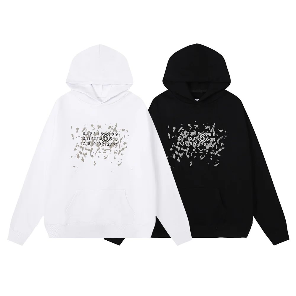 

Maison Margiela Hoodies Fleece Hoodie Casual Long Sleeve Sweatshirts Streetwear 2023 Oversized Pullover