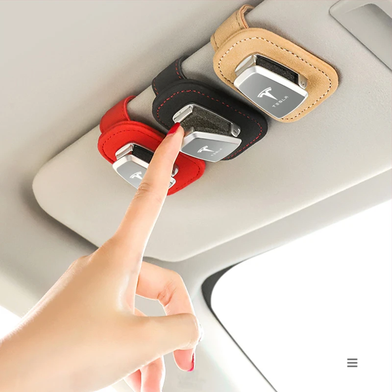 

Multi-functions Car Sun Visor Glasses Holder Cards Clip Storage Bracket For Tesla Model 3 X Y S Interior Supplies