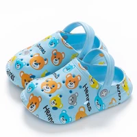 2022 summer childrens hole shoes new cute cartoon printed bear toddler boys and girls beach slipper light eva shoes