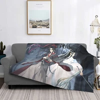 mo dao zu shi blanket coral fleece plush print anime manga multifunction soft throw blanket for bed outdoor plush thin quilt