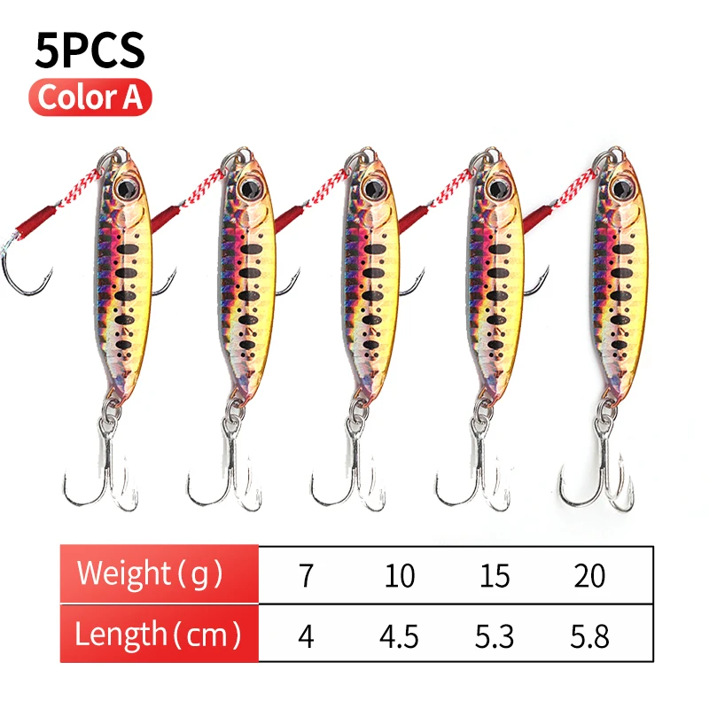 5PCS Laser Shining Fish Skin Artificial Bait Cast Metal Spoons Fishing Lure 7-20g Jigs Trout Bass Hard Lure with Sharp Hook enlarge
