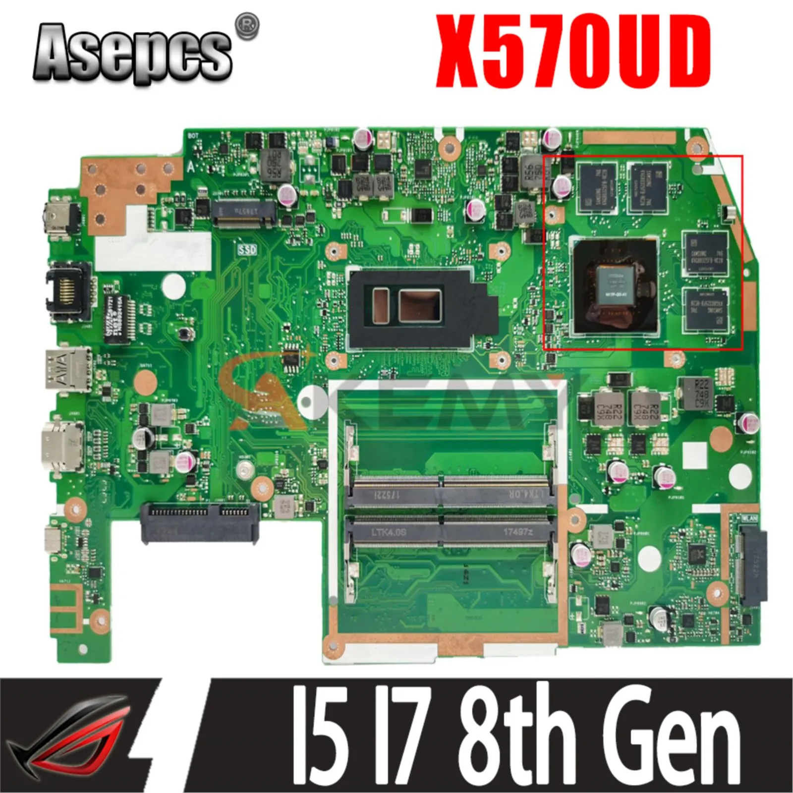 

X570UD планшетофон YX570U YX570UD X570U FX570U FX570UD материнская плата для ноутбука I5 I7 8-го поколения GTX1050