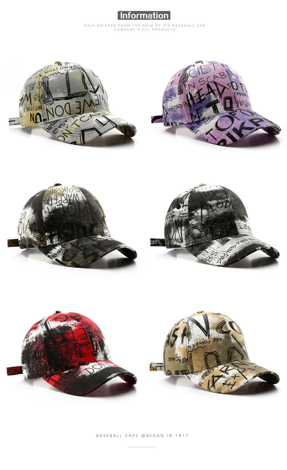 

2023 new black and white letter graffiti baseball cap men and women hip-hop fashion cap summer cap sunscreen