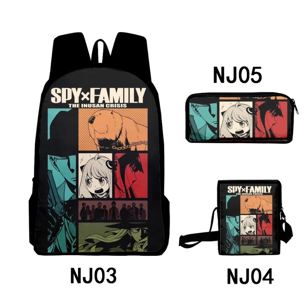 

2022 Hot Sale spy×family merch backpack set 3 pieces lightweight youth school bag 3D printing messenger bag pencil case