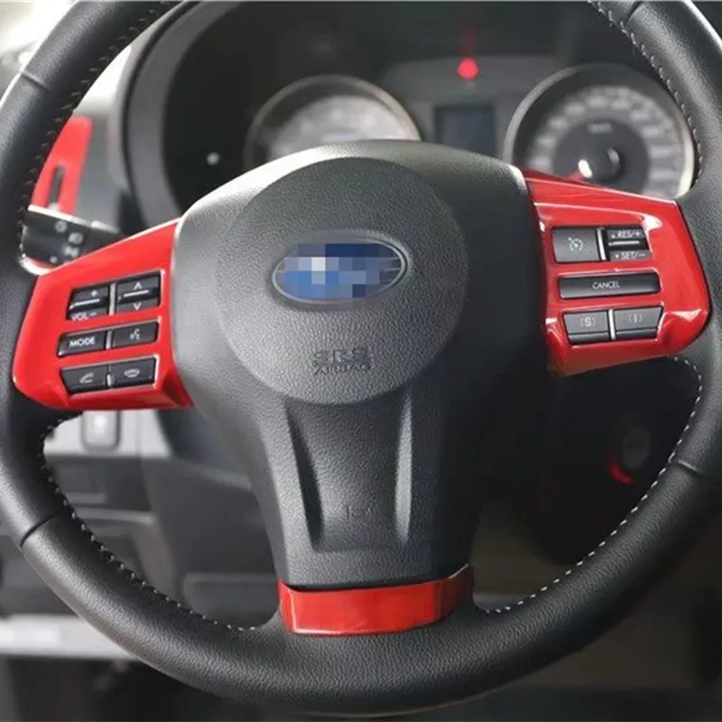 

3Pcs Carbon Fiber ABS Car Steering Wheel Cover Decal Trim Styling Sticker Fit for Subaru Forester 2013-2015