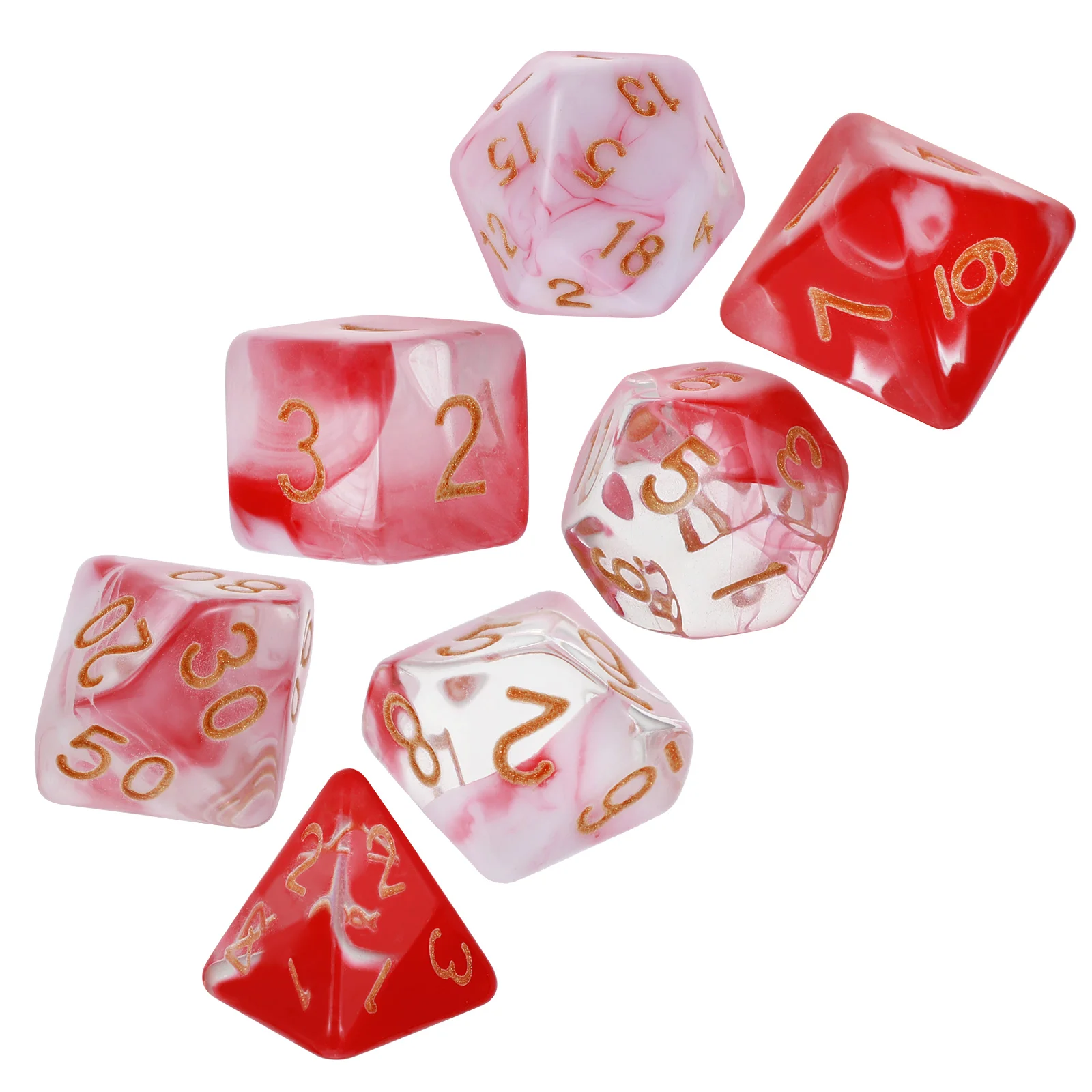 

7Pcs Dices Funny Portable Lightweight Compact Polyhedron Dices Board Game Dices for Bar Home