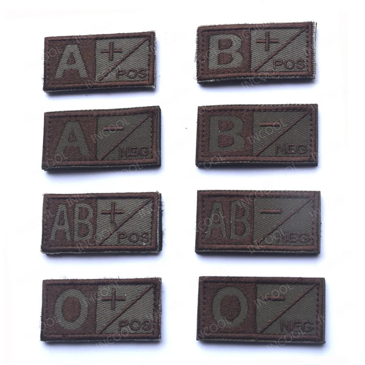 Тип крови группа A B AB O Rh + - положительные отрицательные вышитые нашивки значки