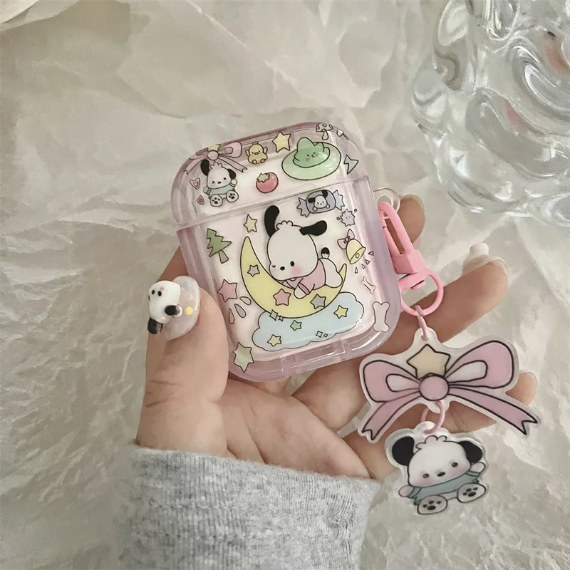 

Kawaii Pochacco Sanrio Protective Shell Apple Earphone Case Airpods 2 3 Pro Case Cute Headphone Case Accessories Toys for Girls