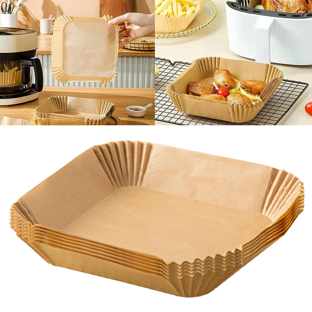 

Одноразовый бумажный вкладыш для фритюрницы, водостойкая маслостойкая бумага для выпечки, пергаментная бумага, антипригарная, 50 шт.