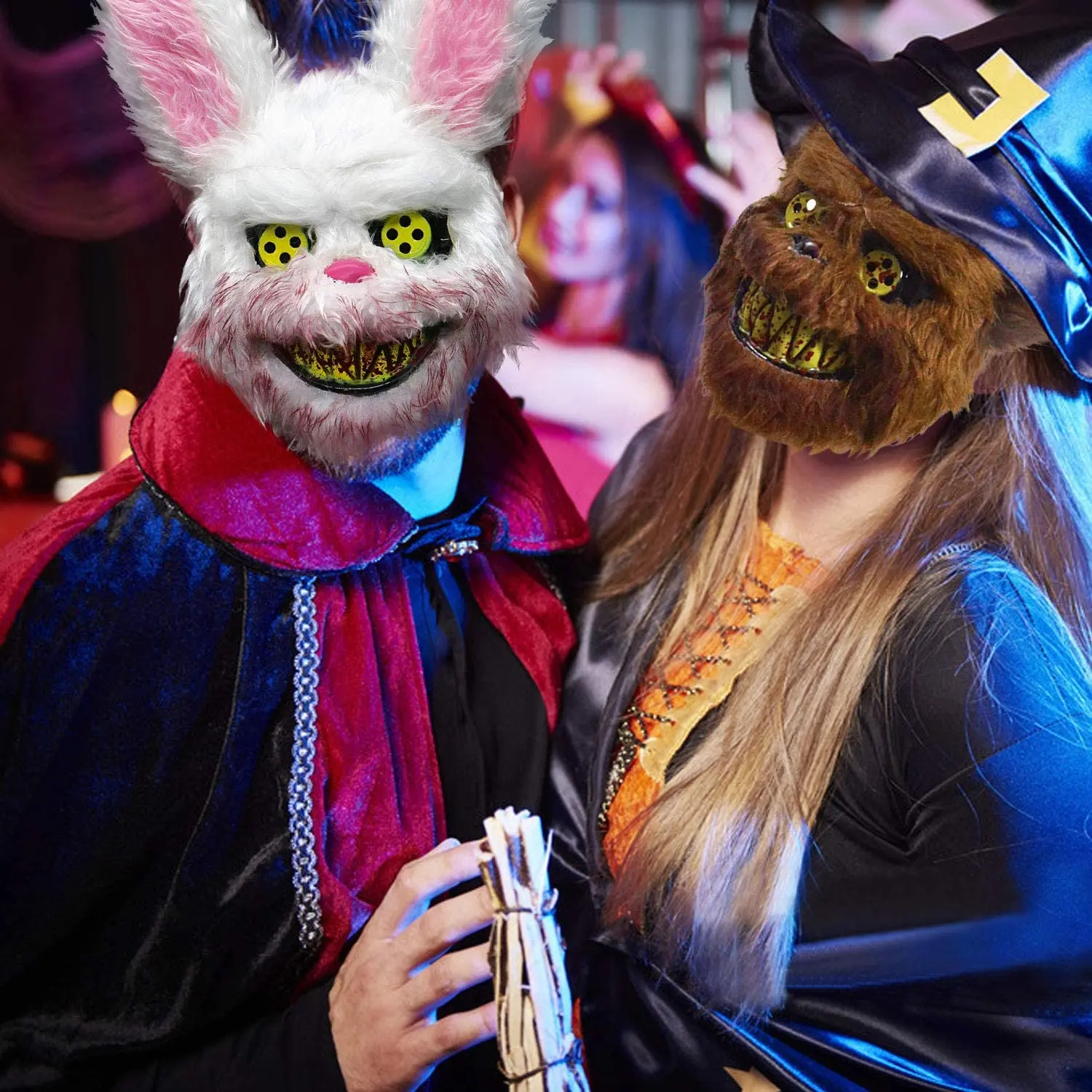 Новая маска дикого волка Хэллоуина Кровавый кролик Мишка Плюшевый карнавальный костюм для взрослых и детей на страшную вечеринку.