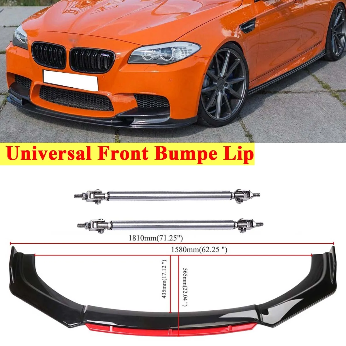 

4PCS For BMW E60 E61 5 Series 2004-2010 Front Bumper Lip Spoiler Splitter Diffuser Body Kit Guards Universal Fit Car Accessories