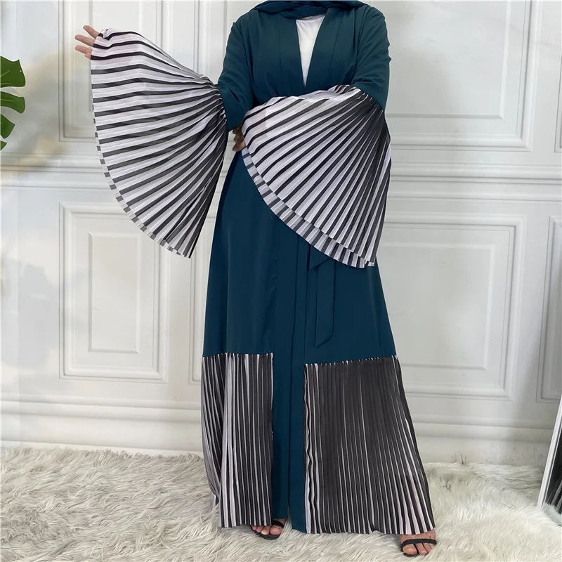 

Ramadan Eid Muslim Pleated Abaya Maxi Dress Vestido Arab Islamic Hijab African Dashiki Jalabiya Long Robe Gowns Kaftan Femme