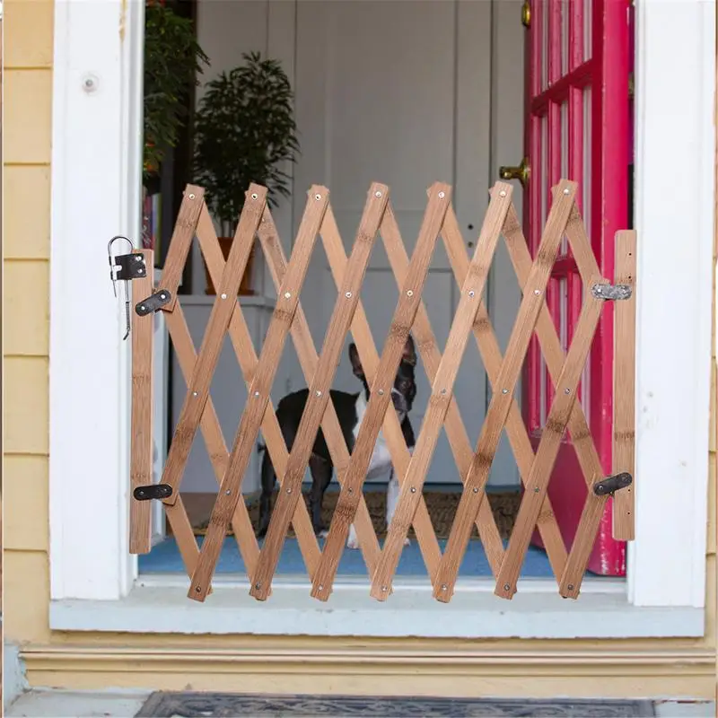 

Wooden Dog Gate Portable Dog Sliding Fence Door Foldable Dog Isolation Fence Gate For House Doorway Stairs Puppy Safety Barrier