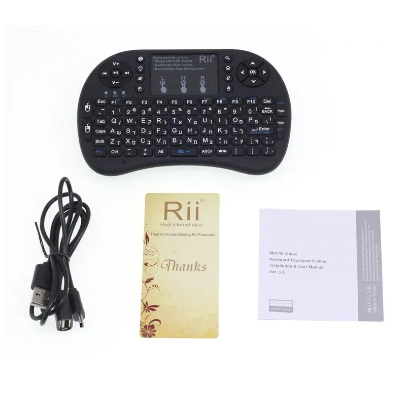 Фото Мини-клавиатура Rii X8 с тачпадом для Android TV Box Smart TV/ПК/Ipad Голосовой поиск со светодиодной подсветкой RU/US Беспроводная клавиатура №4