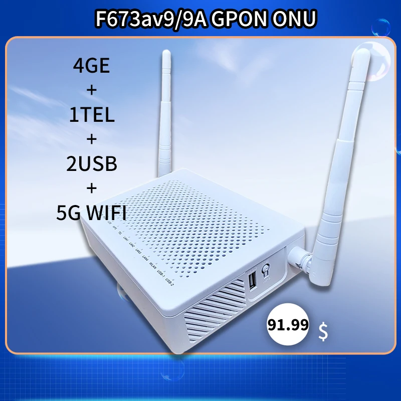 

F673AV9 F673AV9a 4GE 2,4G & 5G ONU Gpon двухдиапазонный маршрутизатор имеет Gpon Wifi AC 5G ONT Оптическое волокно ONU FTTH без питания Бесплатная доставка
