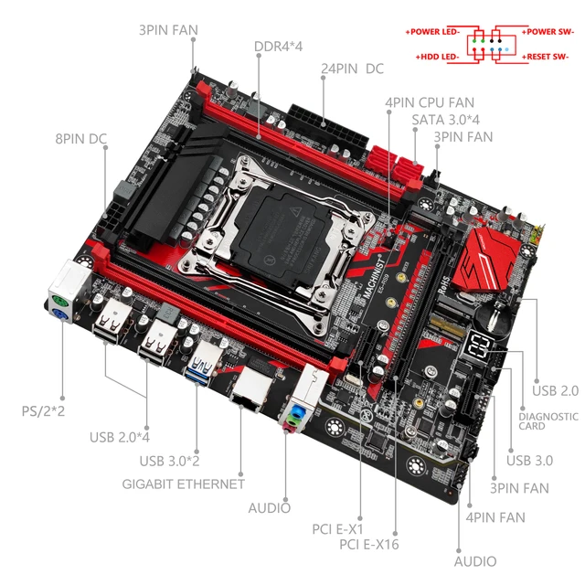 MACHINIST E5 RS9 X99 Motherboard Kit Xeon E5 2640 V4 CPU Processor LGA 2011-3 1pcs 16G DDR4 ECC RAM Memory Set Combo NVME M.2 2