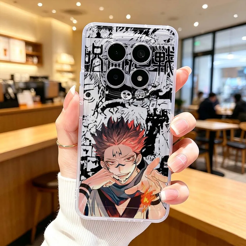 Фото Аниме «Джудзюцу Кайсен» для Xiaomi POCO X7 X6 X5 F7 F6 F5 F4 M8 M6 C85 C71 Pro Защитный прозрачный чехол для телефона №1