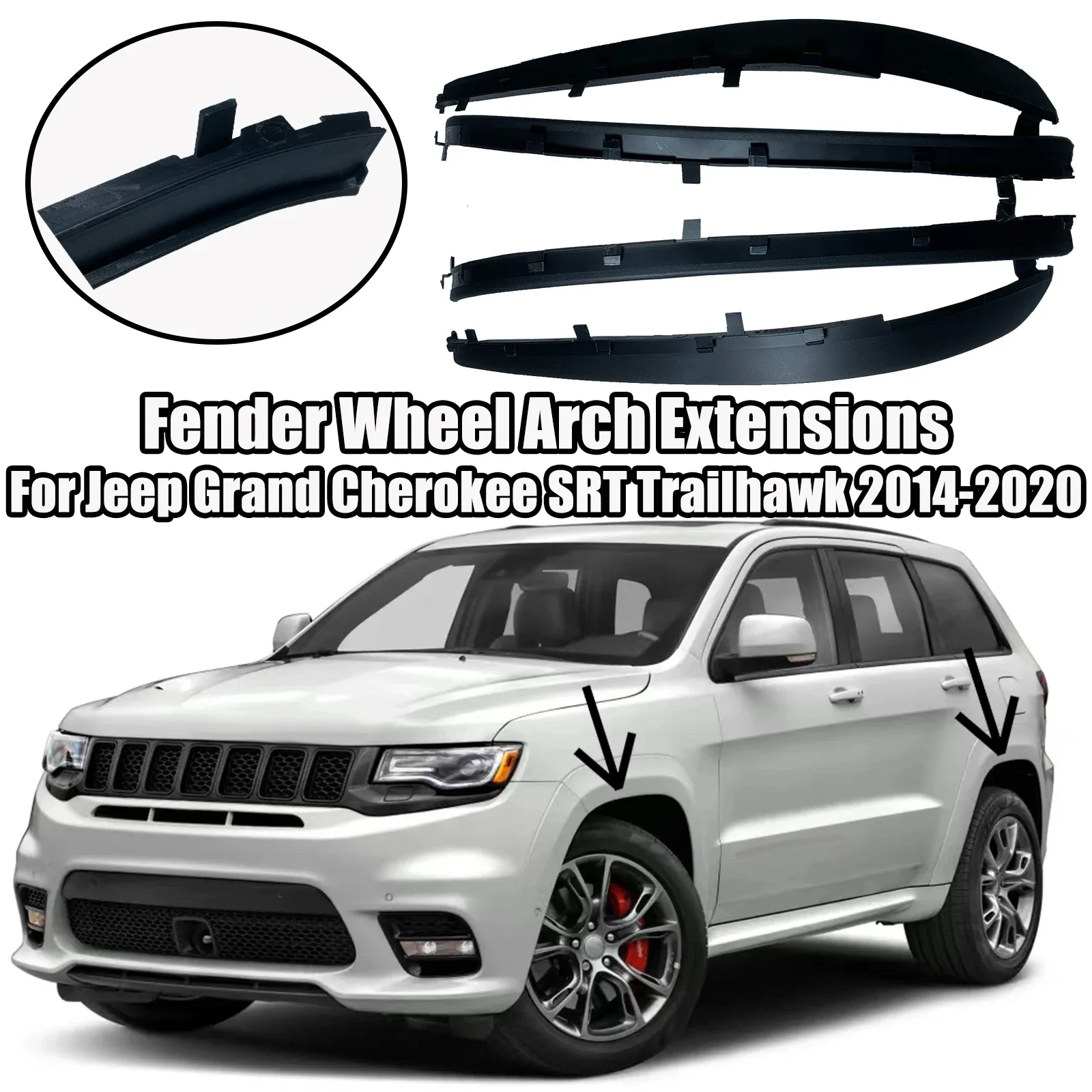 

Новые удлинители колесной арки, брызговик для Jeep Grand Cherokee 2012 2013 2014-2021, автомобильные аксессуары, комплект кузова, 4 шт.