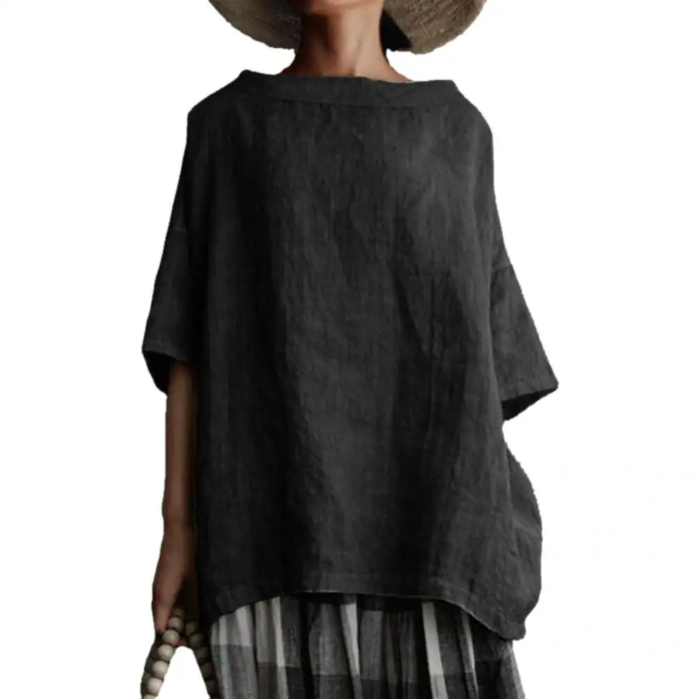 

Простая Однотонная рубашка с круглым вырезом для повседневной носки, 3 цвета