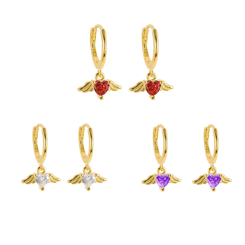 

Angel Heart Earrings Female S925 Silver Delicate Elegant Fashion Focus Banquet Party Anniversary Gift