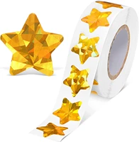 500pcs holographic gold star reward stickers for kids foil laser star sticker labels teacher crafts supplies seal decorations