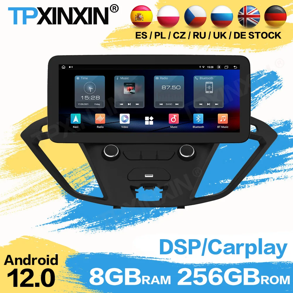 

12.3 Inch Multimedia Car Radio Stereo Receiver Android 12 For Ford Transit Tourneo 2016 2017 2018 2019 2020 GPS Screen Head Unit