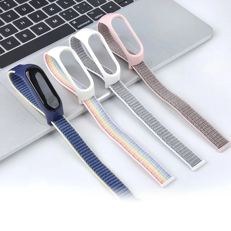 Ремешок нейлоновый для xiaomi Mi Band 8 7 6 5 4 3 сменный спортивный браслет смарт-часов