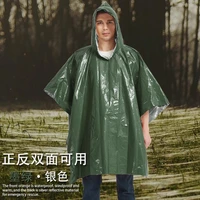men outdoor adventure emergency raincoat front and back available keep warm portable easy storage pe aluminum raincoat
