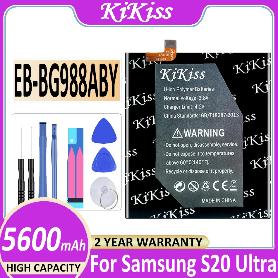 

Original KiKiss Battery Replacement Phone Battery EB-BG988ABY for Samsung Galaxy S20 Ultra S20Ultra S20U 5600mAh