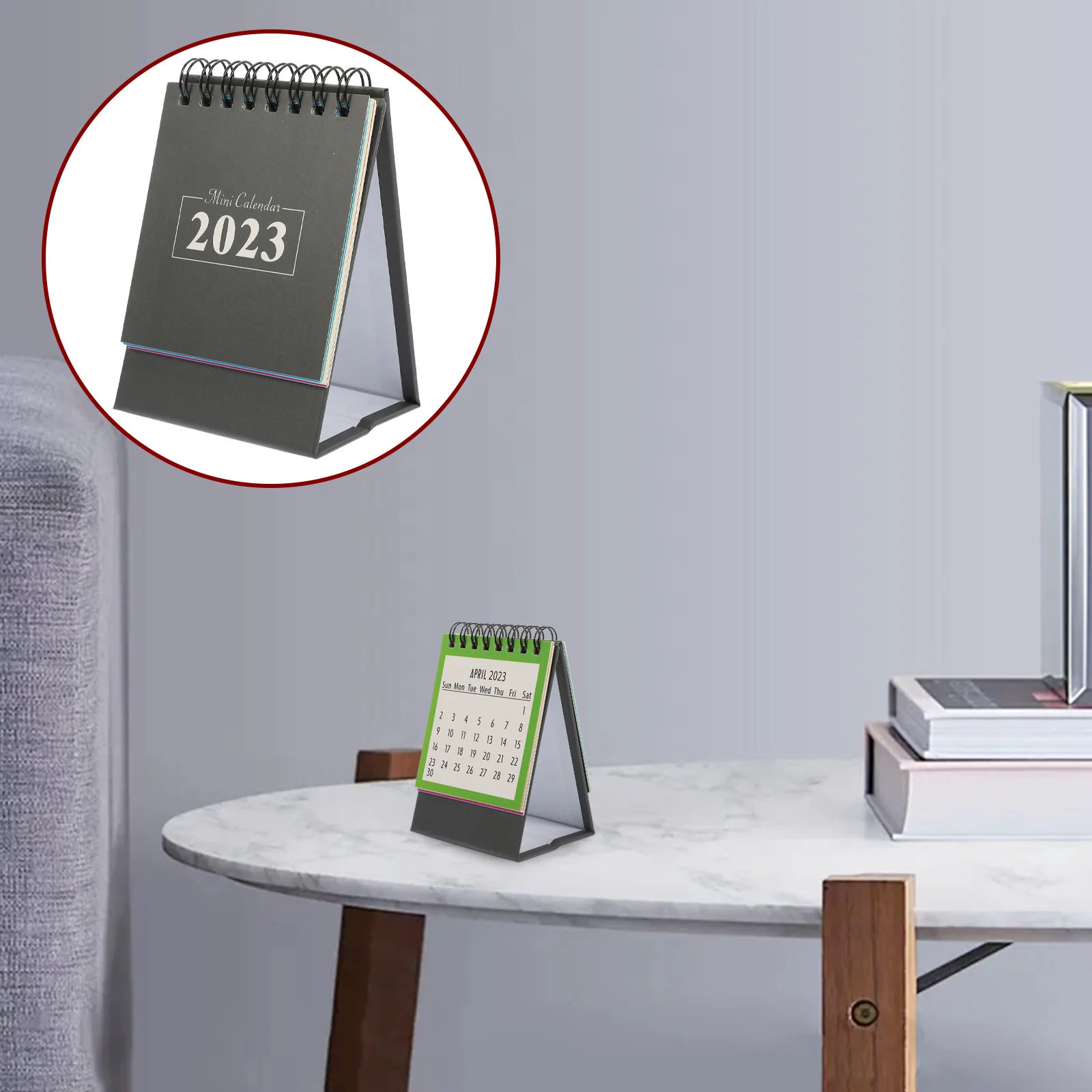 

Calendar Standing Mini Schedule Tabletop Spiral Year Desktop 2023 Flipping Desk Planner Agenda Tent Planning Modern Free Coil