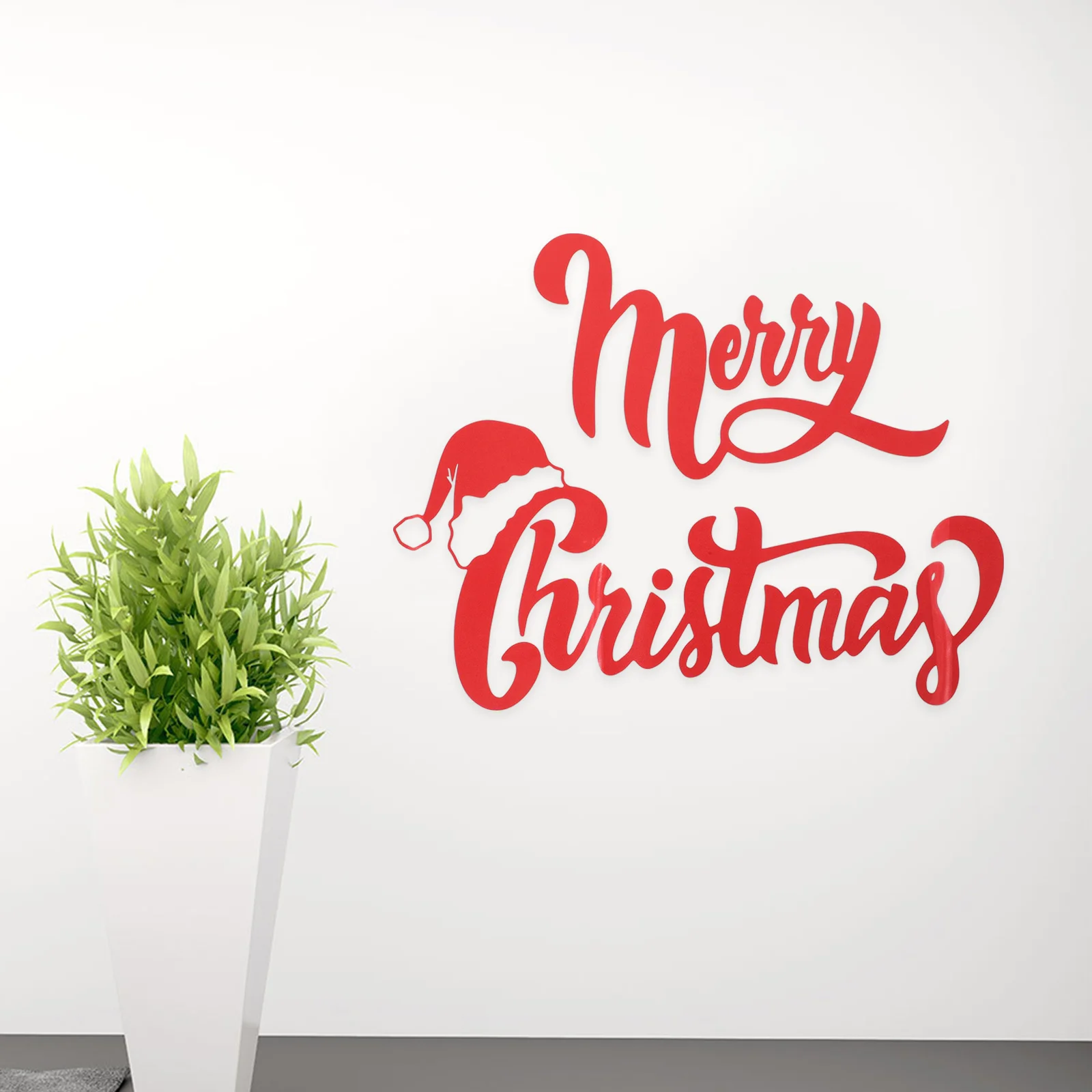 Веселые рождественские наклейки на стены шляпа Санта-Клауса стену ПВХ