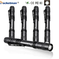 4pcs portable mini led flashlight waterproof torch bright pen light with clip pocket light outdoor camping use aaa battery