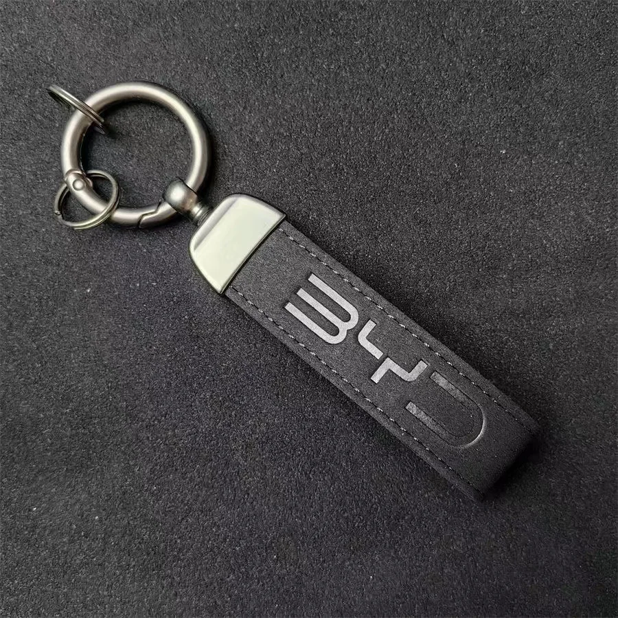 

Новый автомобильный замшевый кожаный брелок BYD Брелок для BYD Seal F3 Atto 3 Tang Qin Han Song Plus Цепь из цинкового сплава Аксессуары для ключей