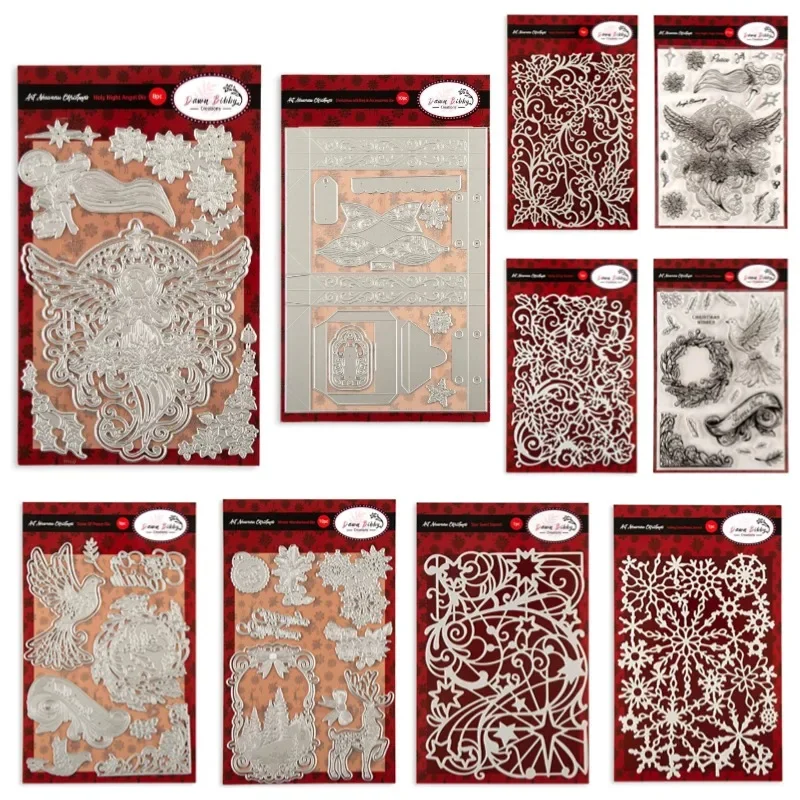 Холли рождественский голубь мир олень зимняя страна чудес металлические штампы