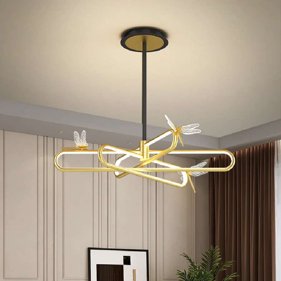 

Роскошная ресторанная люстра в скандинавском стиле, Современная креативная искусство, стрекоза, для гостиной, спальни, бара, выдвижной светильник