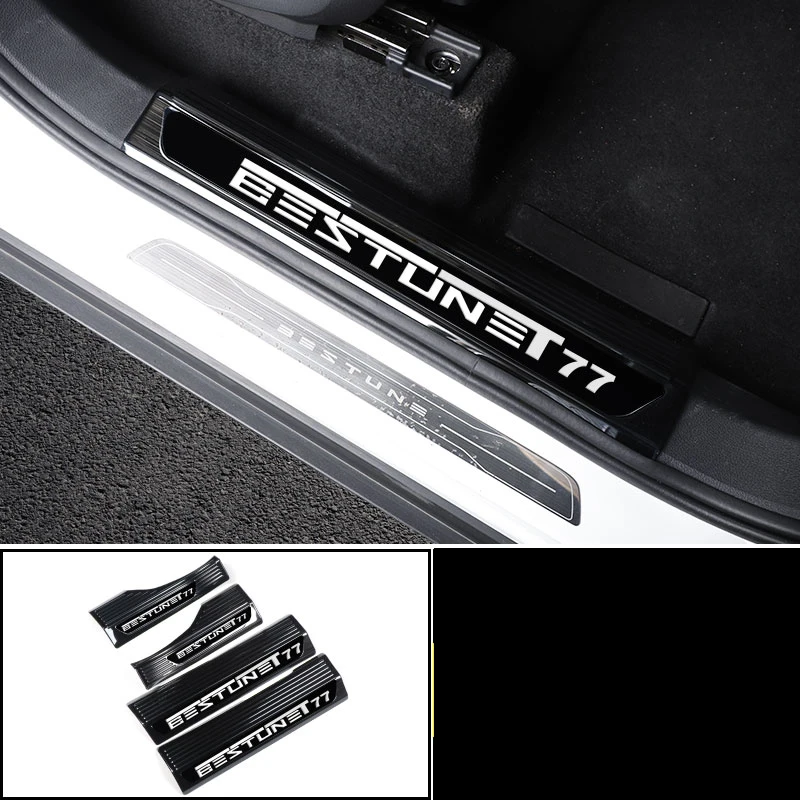 

Для Faw Bestune T77 2018-2023 дверь автомобиля, порог приветствия, наклейки, защита из нержавеющей стали, протектор, автоаксессуары