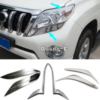 car head light cover front eyebrow trims light lamp stick frame hood parts for toyota prado fj150 2014 2015 2016 2017 2018 2019