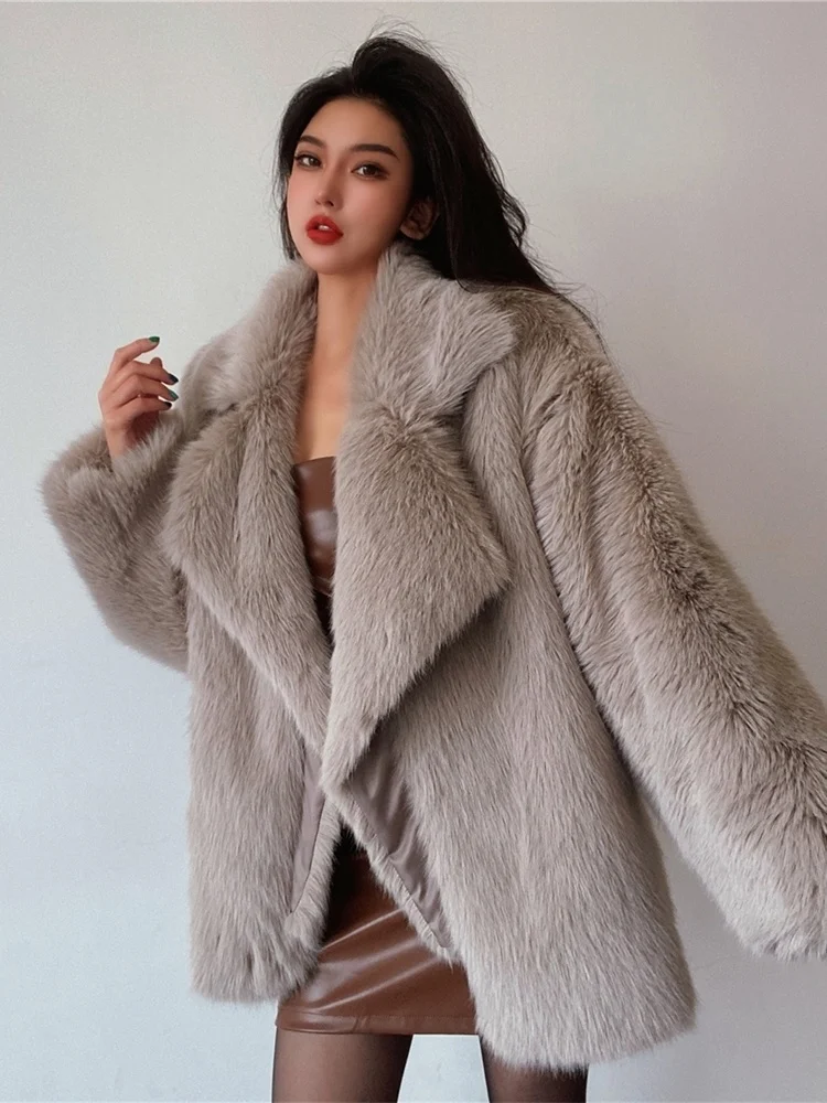 Новая женская зимняя одежда womtecha пальто из искусственного меха куртка Большие