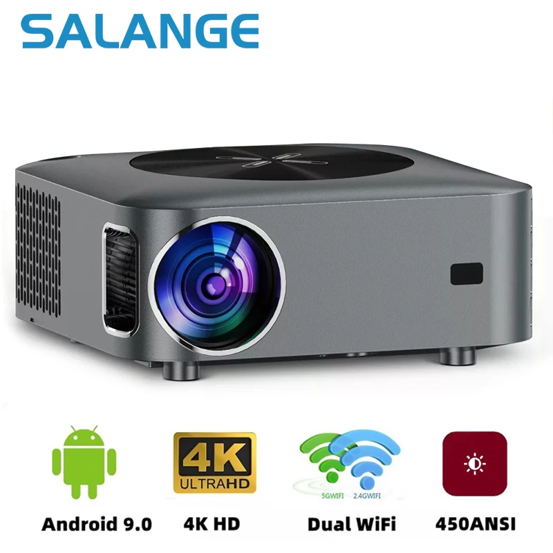 

Портативный мини-проектор Salange X2, профессиональный проектор Android 9.0 5G Wifi Full 4K HD 1080P лм BT5.1, проектор для умного домашнего кинотеатра