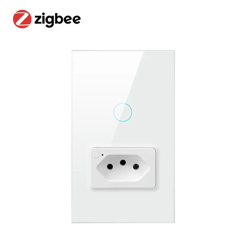 

Tuya Zigbee Smart Switch & Socket Zigbee Outlet Wall Switch Brazil Standard Remote Control Interuptor Smart Home Light Switc