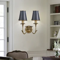 Farmhouse Black Bronze Shade Solid Brass 2-Lights Wall Lamp Decoration for Kitchen