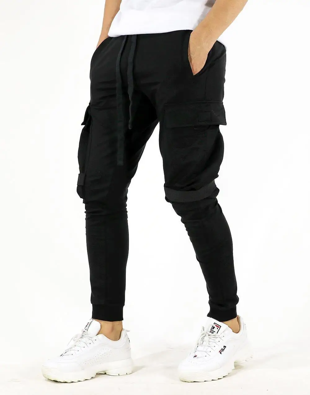 

Premium Knee Band Bomber Slim Fit Mens Jogger Tracksuit Black