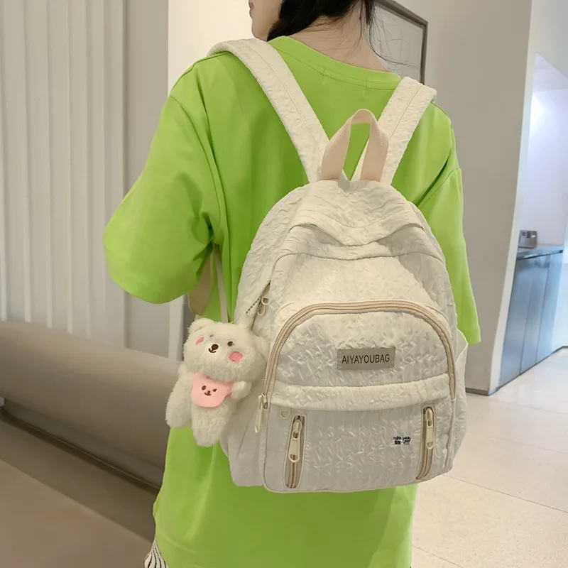 

Teenager Backpack School Bag for Girls 2023 Large Korean Women's Bagpack Student Bookbag Schoolbag Mochila Travel Backpacks
